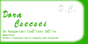 dora csecsei business card